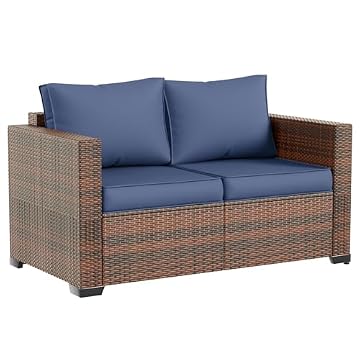 wicker patio love seat