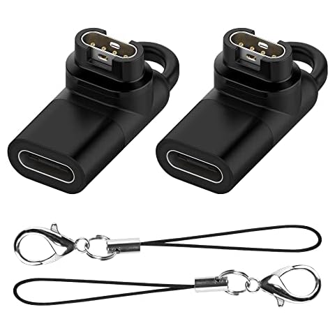 Seltureone (2 Pack Type C Adapter for Garmin Watch Charger Connector, USB C Charging Converter Accessories for Garmin Venu 3/2/1 Fenix 8/7/6/5 Instinct 2/ Vivoactive 4/Forerunner 965/955/255 Series Cover