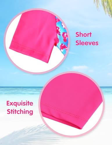 Image of Bathing Suits for Girls 10-12 Years Old Rose Leopard Swimsuits 2 Piece Summer Beach Swimwear