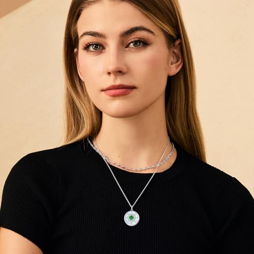 FANCIME Sunflower Necklace with Engraved Messgae 925 Sterling Silver Opal Gemstone Pendant Fine Jewelry Anniversary Birthday Gifts for Women Mom Wife Her, Chain Length 16+2 Inch4