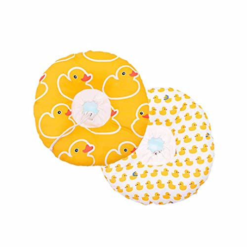 エリザベスカラー 猫 犬 うさぎ 撥水 綿 クッション エリカラ 軽量 ソフト ストレス軽減 傷舐め防止 介護用品 あご枕 おしゃれ かわいい 傷口保護 引っ掻き防止 (アヒル L)