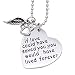 O.RIYA Loss of Pet Necklace, Dog Cat Hand Stamped Jewelry, Pet Memorial Necklace, No Longer By My Side But Forever in my Heart (Grey)