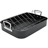 Gibson Home 89134.02 Broxton 2 Piece Non-Stick Turkey Roaster, Black
