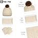 PEAK 2 PEAK 3-Piece Beige Hat, Glove and Scarf Set For Girls and Boys Ages 1-5 Years - Fleece Lined