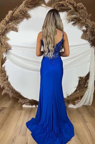 Lace Applique Prom Dresses for Teens Spaghetti Straps Mermaid Formal Dress V Neck Bridesmaid Dresses2