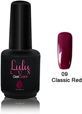 Lulu Lux Gel Nail Polish Soak Off UV LED Nail Art Gel Lacquer Varnish Gloss Beauty Salon Manicure – Classic Winter Red 15ml