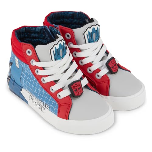 Transformers Boys High Top Sneaker - Optimus Prime Shoes - Optimus Prime, Megatron, Bumblebee Lace Up High Top Sneaker