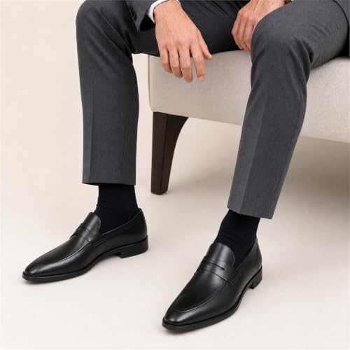 Image of GIFENNSE Men's Dress Shoes Slip-On Loafers Formal Leather Shoes for Men