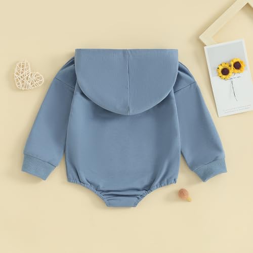 Newborn Baby Girl Boy Hoodie Romper Solid Long Sleeve Hooded Sweatshirt Bodysuit Infant Fall Clothes Outfit4