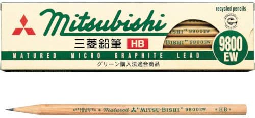 Lápiz Grafito Mitsubishi Pencil K9800EWHB HB Pack 12 miniatura 7
