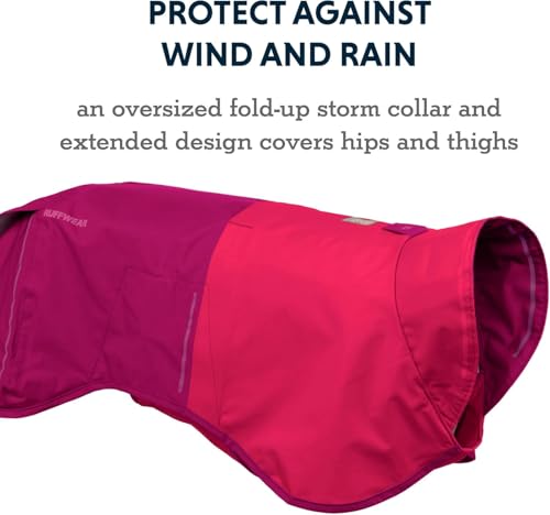 RUFFWEAR Sun Shower Regenponcho, Leichter wasserdichter Regenmantel für Hunde, Größe: X-Large, Hibiscus Pink