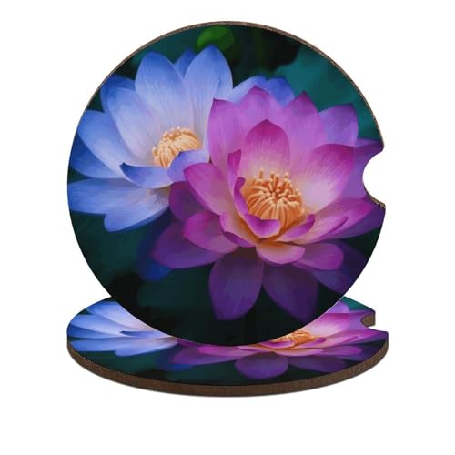 Portavasos para coche decorativo con diseño floral 2 unidades miniatura 1