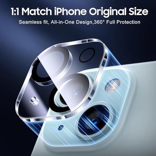 Image of Mizi 2 Pack Camera Lens Protector for iPhone 15 6.1 inch /iPhone 15 Plus 6.7 inch 2023 Release, 9H Tempered Glass Camera Cover screen [Case Friendly][Does not Affect Night Shots] - Clear