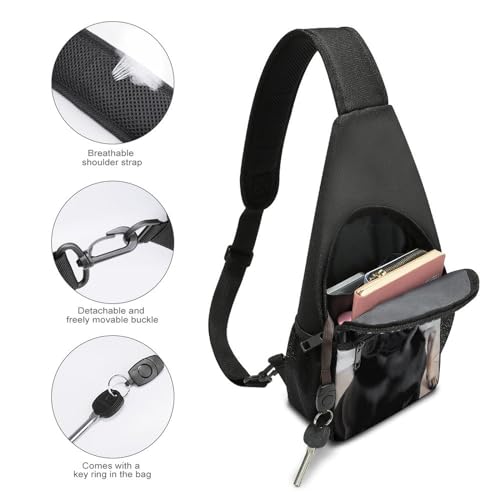 Morrales de chestbag negro con diseño cartoon miniatura 4