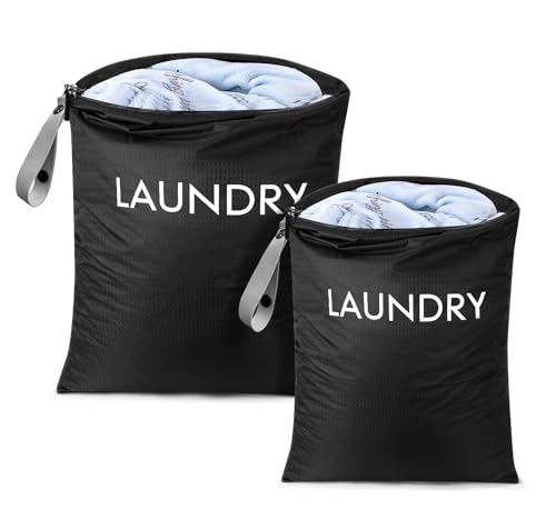 WGIDSKKI Wäschesack, 2 Stück Wasserdichte Reise Wäschebeutel mit Reißverschluss, 45 * 60cm 35 * 55cm Faltbarer Schmutzwäschebeutel, Startseite Reisen Urlaub, Wäsche Aufbewahrungstasche
