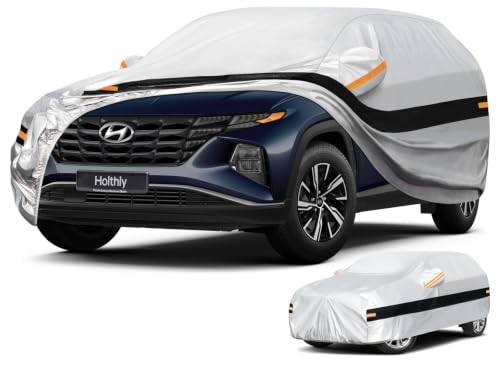 Image of SUV Car Cover Waterproof All Weather for Compact SUV,100% Waterproof Outdoor Car Covers Rain Snow UV Dust Protection. Custom Fit for Hyundai Tucson, Kia Sportage, Ford Escape,etc