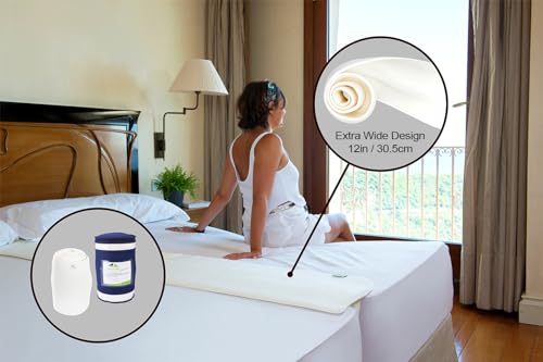 Image of Bed Bridge Twin to King by Insieme - 12 x77 Split King Gap Filler for Adjustable Bed, Twin to King Converter, Hypoallergenic White Fabric, Thin & Strapless