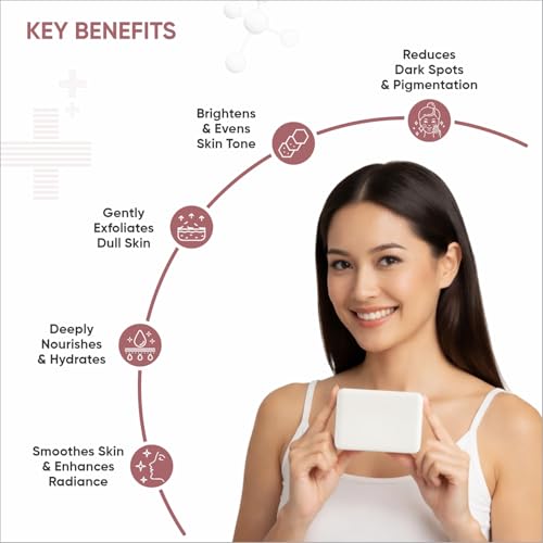 Image of 1% Kojic Acid Soap with Glutathione & Alpha-Arbutin For Pigmentation, Dark Spots & Sun Damage | with Papaya Fruit Extract | Soap for Men & Women | Suitable for All Skin Types | 75 g