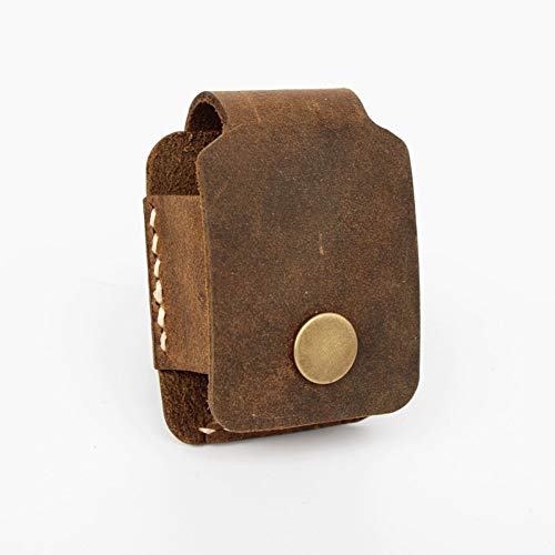 Funda de piel auténtica hecha a mano para encendedor con cinturón de bolsillo