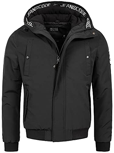 Indicode Herren Albany Jacke mit Kapuze | Herrenjacke Übergangsjacke für Männer Black M Cover