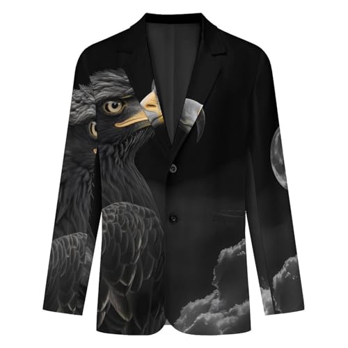 Black & White Eagle Men's Suits Dress Business Formal Suit Print Jackets Coat For Wedding Party4