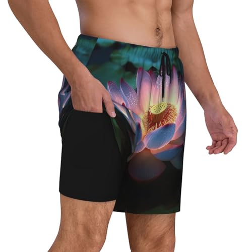 Men's Swim Trunks Quick Dry Board Shorts Flower Beach Shorts with Pocket Bathing Suits for Men2
