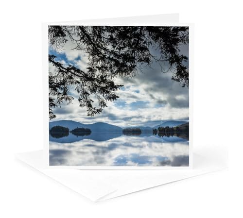 3dRose Canada, Quebec. Mont-Tremblant Village, Lac Ouimet 1 Greeting Card with envelope