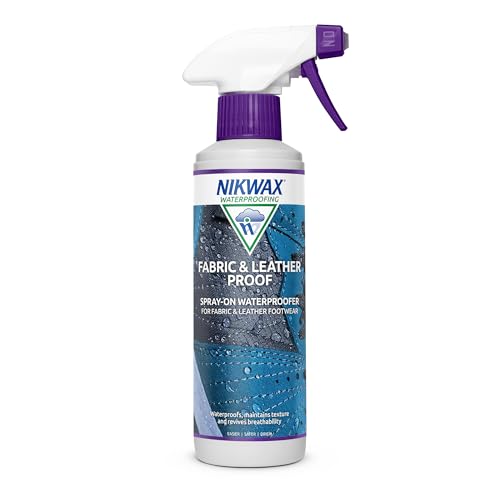 Nikwax Fabric & Leather Shoe Waterproofing Spray 300ml Water & Stain Protector for Shoes & Boots Restores DWR Breathable Protection for Outdoor & Everyday Footwear