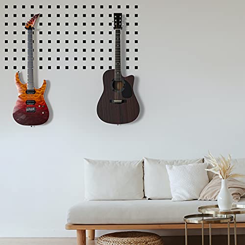 Image of KEPLIN Guitar Wall Hooks - Display Mount Hangers for Electric & Acoustic Guitars, Bass, Banjo | Pack of 2 Brackets With Screws & Pick | Adjustable Soft Padded Sponge Holder Supports