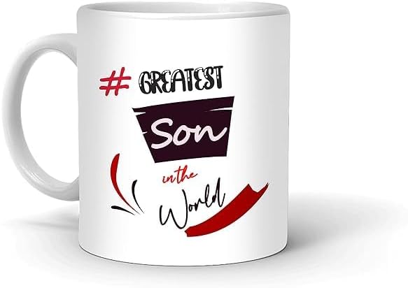 Printed Coffee Mug/Cup, Quote - Greatest Son Coffee Mug 11oz, Birthday Gifts for Women, Gag Gift Funny Adult for Mom Gifts Mother's Day Christmas