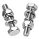 Mbsomnus M10 Sechskantschraube und Muttern Set 10 Stk Edelstahlschrauben Sechskant M10x40 mm DIN 933 Schrauben Edelstahl A2 V2A mit Selbstsichernde Muttern Unterlegscheiben und Federringe für Möbel