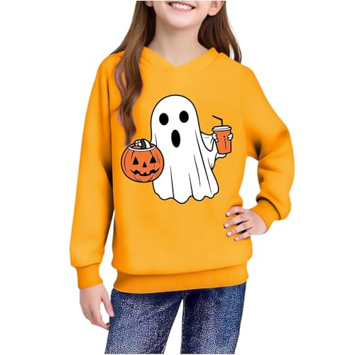 Girls Casual Hooded Sweatshirt Oversized Graphic Hoodies Long Sleeve Halloween Pullover Tops Trendy Fleece Hoodies3