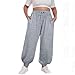 Palazzo Sweatpants for Women Oversized Fashion Concert Pants Plus Size Baggy Loose Cinch Bottom Pure Joggers Gray