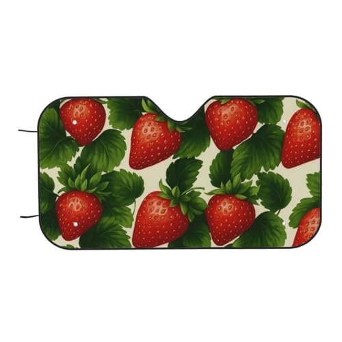 Parasol para parabrisas de coche con diseño de fresas cubiertas de ventana con protección UV