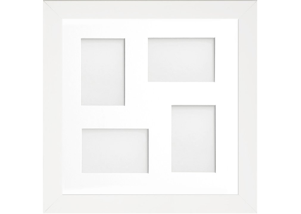 Frame Company Watson White Multi-Aperture Photo Frame with Mount, 40x40cm for 7x5 (x4 mix) * Choice of Frame Colour and Mount Design* NEW
