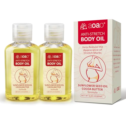 Stretch Mark Oil for Pregnancy Massages Body & Reduces Scar Appearance, Removes Stretch Mark Prevention, Prenatal & Postnatal Tummy Skin Care, Firming Skin Elasticity for Maternity, 2.03oz(Pack of 2)