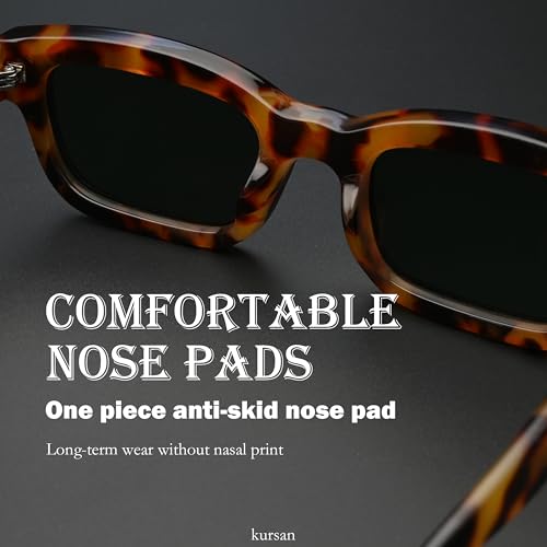 Kursan Square Frame Sunglasses for Women Men Trendy Thick Frame Sun Glasses Black Shades UV400 Protection4