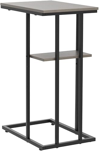 Miniatura 17 de Yoobure Mesa auxiliar en forma de C, mesa auxiliar para sofá y cama, mesas auxiliares pequeñas para espacios pequeños, sala de estar, dormitorio,