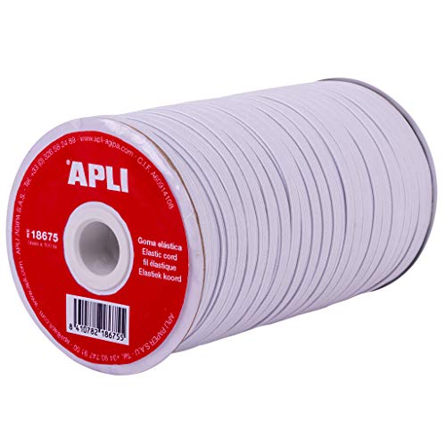 Miniatura 2 de Apli 18675 - Bobina De Cuerda Elástica Plana De 5 Mm X 100 M En Color Blanco Multiusos Ideal Para Manualidades