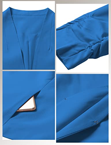 Luvamia Blazers For Women 3/4 Sleeve Dressy Business Work Causal Suit Blazer Jackets Open Front Cardigan Blazers For Women Business Casual Royal Blue Blazer For Women Womens 3/4 Sleeve Cardigan #TOP5