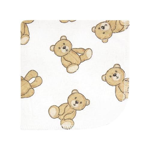 Image of Hudson Baby Unisex Baby Flannel Cotton Poly Washcloths, Teddy Bears 10 Pack, One Size