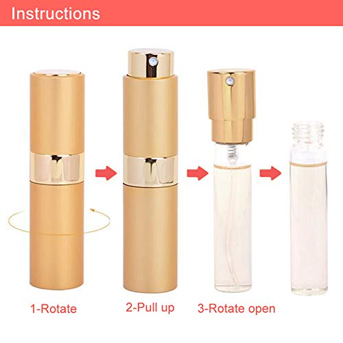 Flacon Vaporisateur à Parfum 15ml Vide Réutilisable Métallique Mini Bouteille de Parfum pour Voyage Couleurs Aléatoire (2pcs) - Image 5
