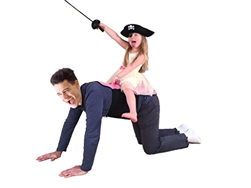 Pony Up Daddy - Neoprene Parent Saddle with Easy Close Strap - Features Padded Seat and Grab Handle for Safe and Comfortable Play Pony Rides - Fits Up to 50" Chest Size - Princess Pink - Thumbnail 6