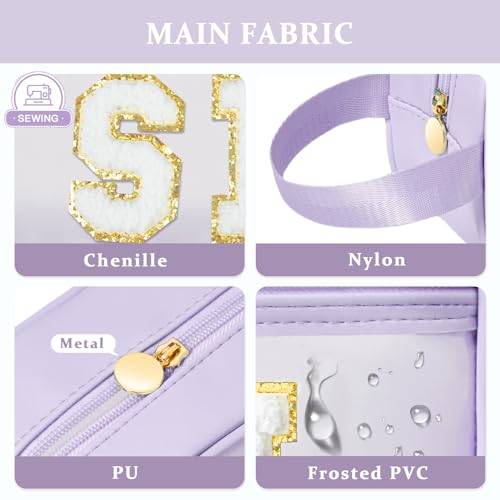 Image of COSHAYSOO Clear Sunscreen Bag Makeup Toiletries Pouch Beach Vacation Essentials Summer Travel Stuff Accessories Personalized Graduation Gifts for Her Women College Teen Girls Teacher Nurse Purple SPF