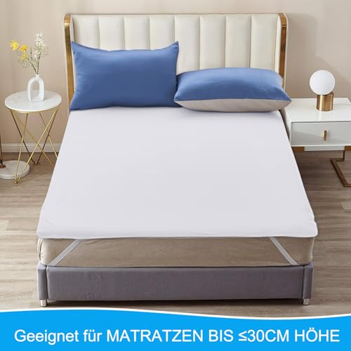 Matratzenschoner 160x200 cm Wasserdicht, Weiß inkontinenzunterlage waschbar, bettunterlage wasserdicht für Kinder - wasserdichte… – Ansicht 3