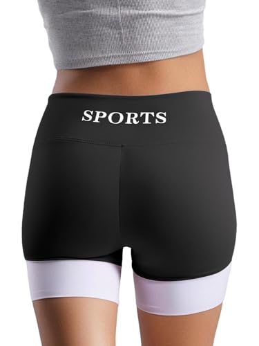 TTAO Kids Girls Yoga Shorts High Waist Stretchy Hot Pants Athletic Gym Bottoms Bike Cycling Shorts2