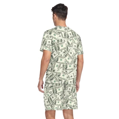 Laprad Men's Pajamas Set Two Piece Short Sleeve Sleepwear Loungewear V-Neck with Pockets2