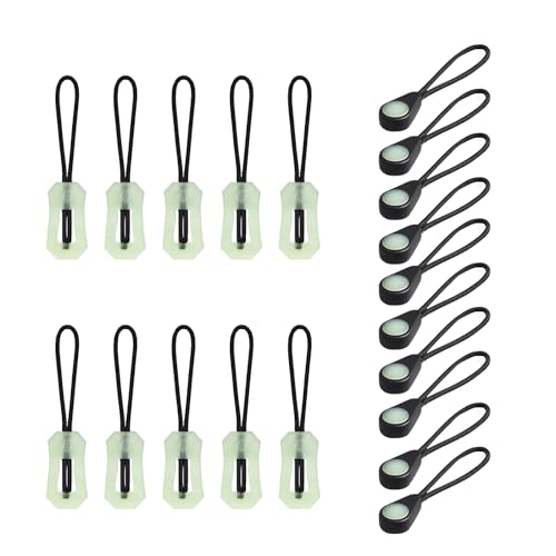 20 Pcs Self Luminous Zipper Pulls, Zipper Puller Head Glow in The Dark AntiLost for Outdoor Mountaineering Camping for for Backpacks, Jackets, Luggage, Handbags