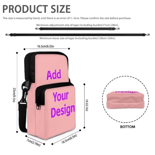 Image of Crossbody Bag for Women Sling Purse Pink Ribbon Cell Phone Holder with Straps