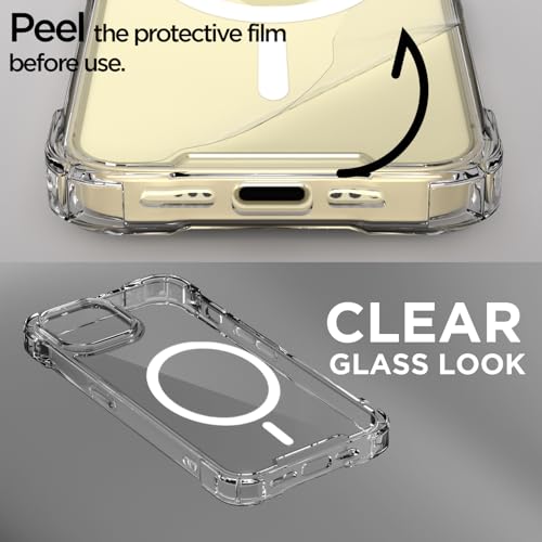 Image of Amazon Basics Back Cover for iPhone 15 Mag-Safe Shockproof PC + TPU Protective Case Magnetic Support Bumper Case (Transparent Mag-Safe)